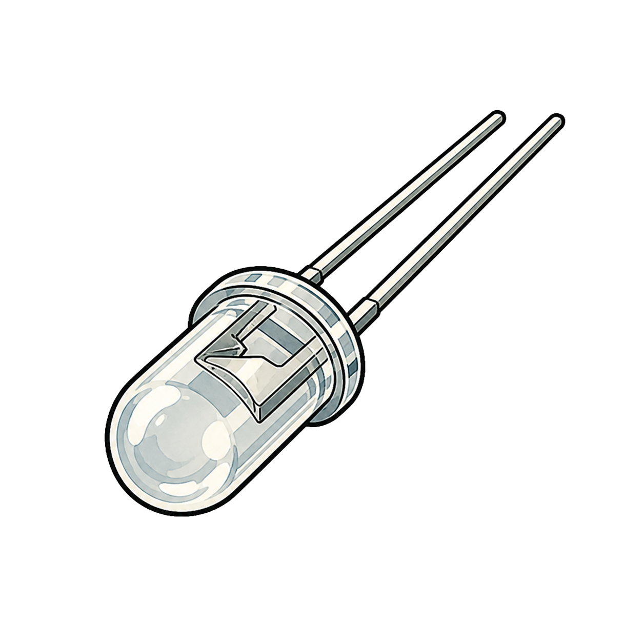 Single LED component used for first electronics experiments